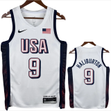 2024 Olympic Game USA HALIBURTON # 9 White Basketball Jersey