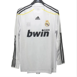 2009-2010 Mens Real Madrid  Home Player Version  Long Sleeve Retro Soccer Jersey