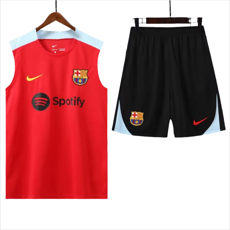 24-25 Mens Barcelona Red Vest Short traning suit