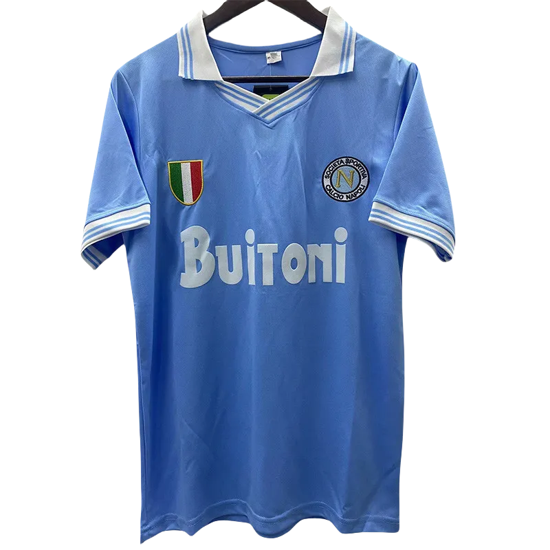 1985-1986 Napoli Blue Special Edition Retro Soccer Jersey