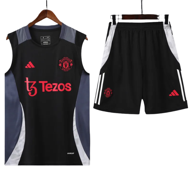24-25 Man Utd Black Tank top and shorts suit