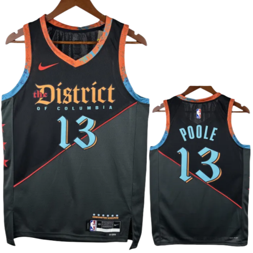 23-24 Wizards POOLE #13 Black City Edition Top Quality Hot Pressing NBA Jersey