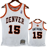 2006-07 Nuggets ANTHONY #15 White Retro Top Quality Hot Pressing NBA Jersey
