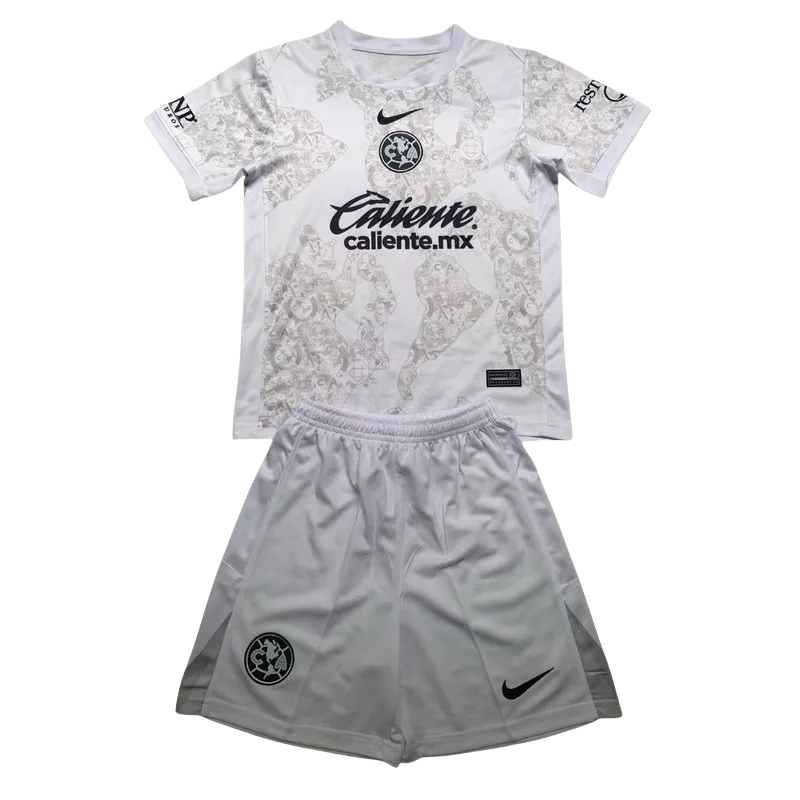 24-25 Club America White Goalkeeper Kids Soccer Jersey