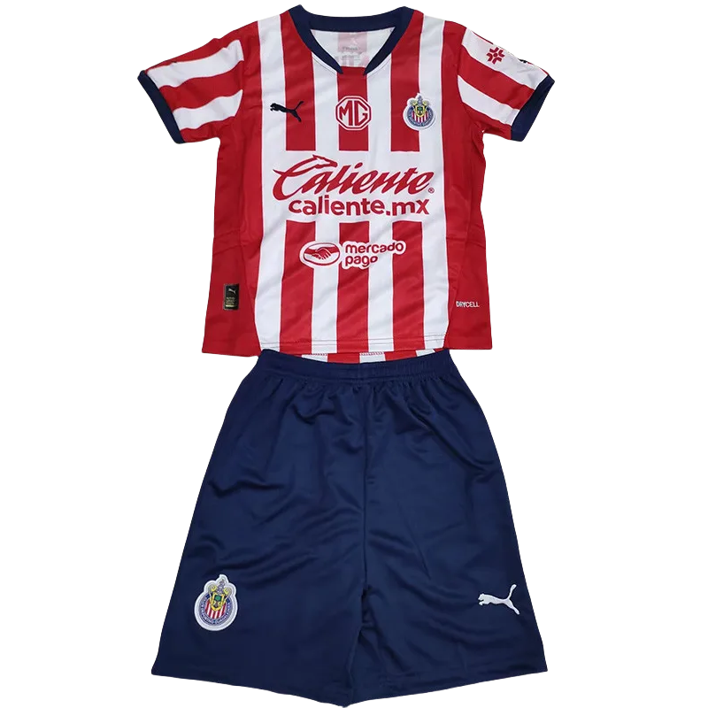24-25 Chivas Home Kids Soccer Jersey