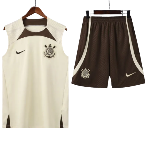 24-25 Corinthians Beige Tank top and shorts suit