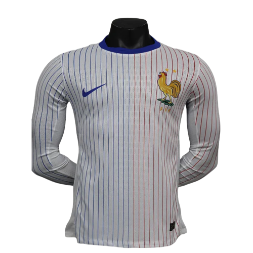 24-25 France Away Long Sleeve Player Version Soccer Jersey