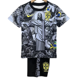 24-25 Brazil Black Grey Special Edition Kids Soccer Jersey