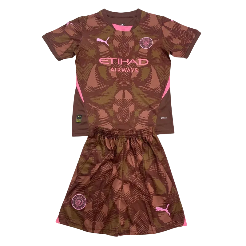 24-25 Man City Brown GoalKeeper Kids Soccer Jersey