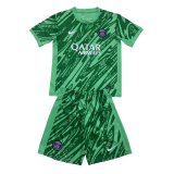 24-25 PSG Green GoalKeeper Kids Soccer Jersey