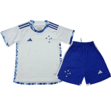 24-25 Cruzeiro Away Kids Soccer Jersey