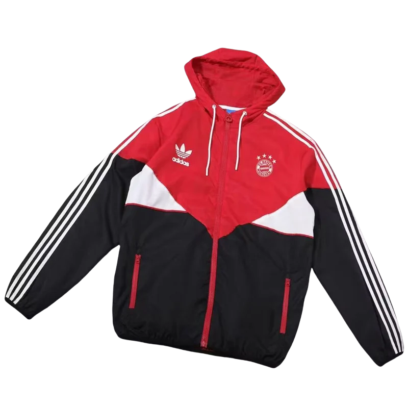 24-25 Bayern Red Black Windbreaker
