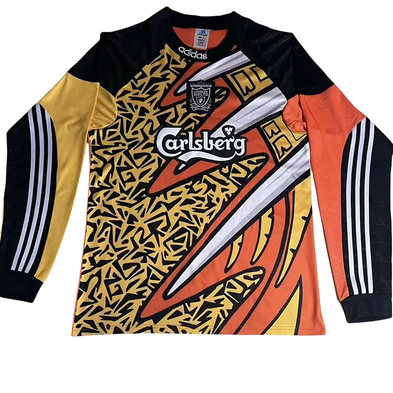1995-1996 LIV Orange GoalKeeper Long Sleeve Retro Soccer Jersey