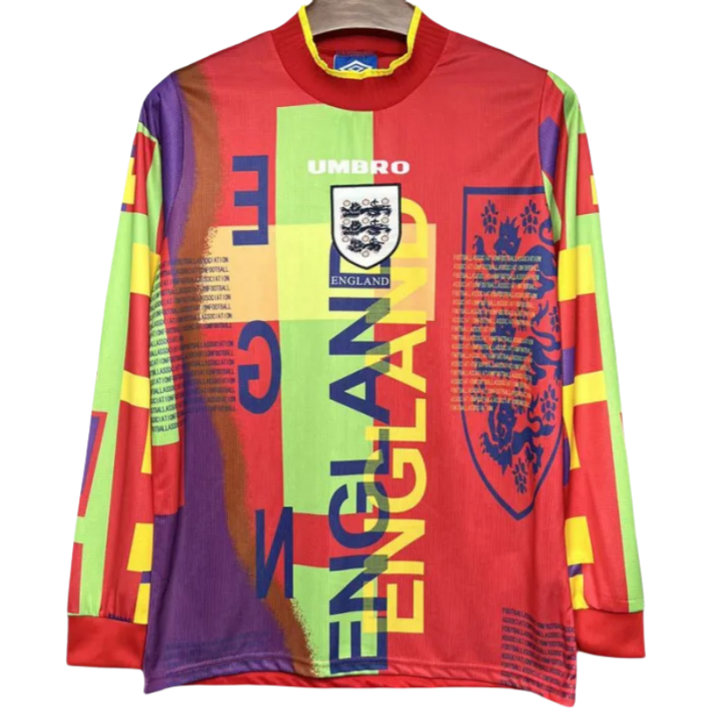1996 England Goalkeeper Retro Long Sleeve Soccer Jersey