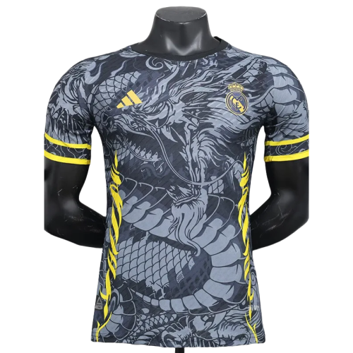 24-25 Real Madrid  Black Yellow Special Edition Player Version Soccer Jersey