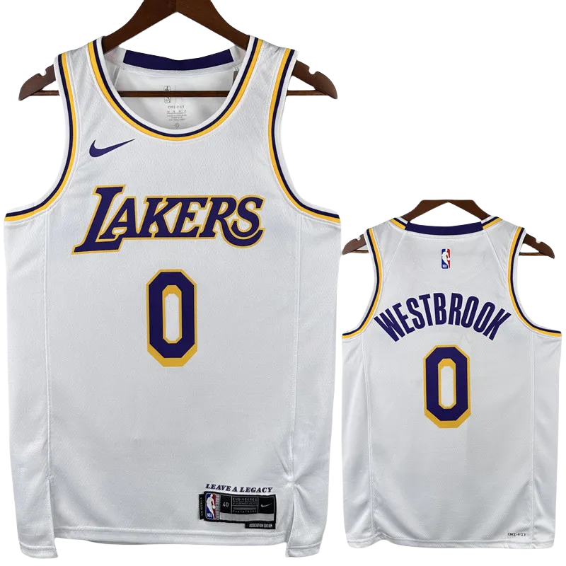 22-23 Lakers WESTBROOK #0 White Top Quality Hot Pressing NBA Jersey(圆领)