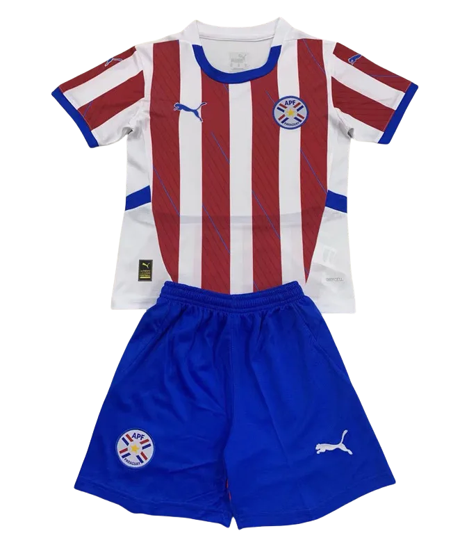 24-25 Paraguay Home Kids Soccer Jersey