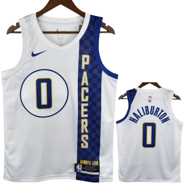 2019-20 Indiana Pacers HALIBURTON #0 White City Edition Top Quality Hot Pressing NBA Jersey