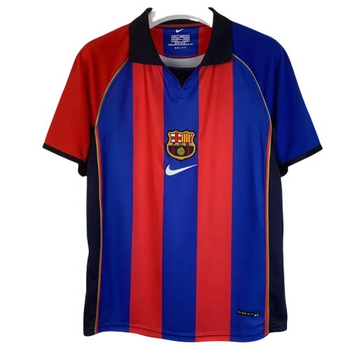 2001-2002 Mens Barcelona Home Retro Soccer Jersey