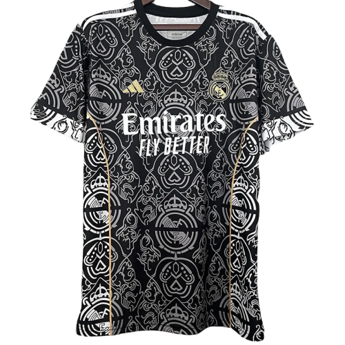 23-24  Real Madrid Black Special Edition Fans Soccer Jersey