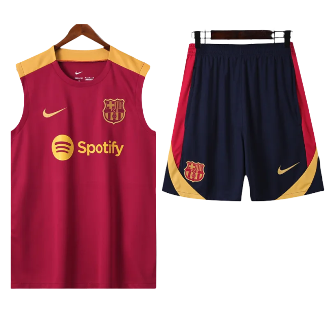 24-25 Mens Barcelona  Red Vest Short traning suit