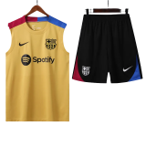 24-25 Mens Barcelona  Earthy Gold Vest Short traning suit