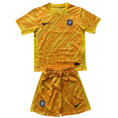 24-25 Netherlands Yellow GoalKeeper Kids Soccer Jersey