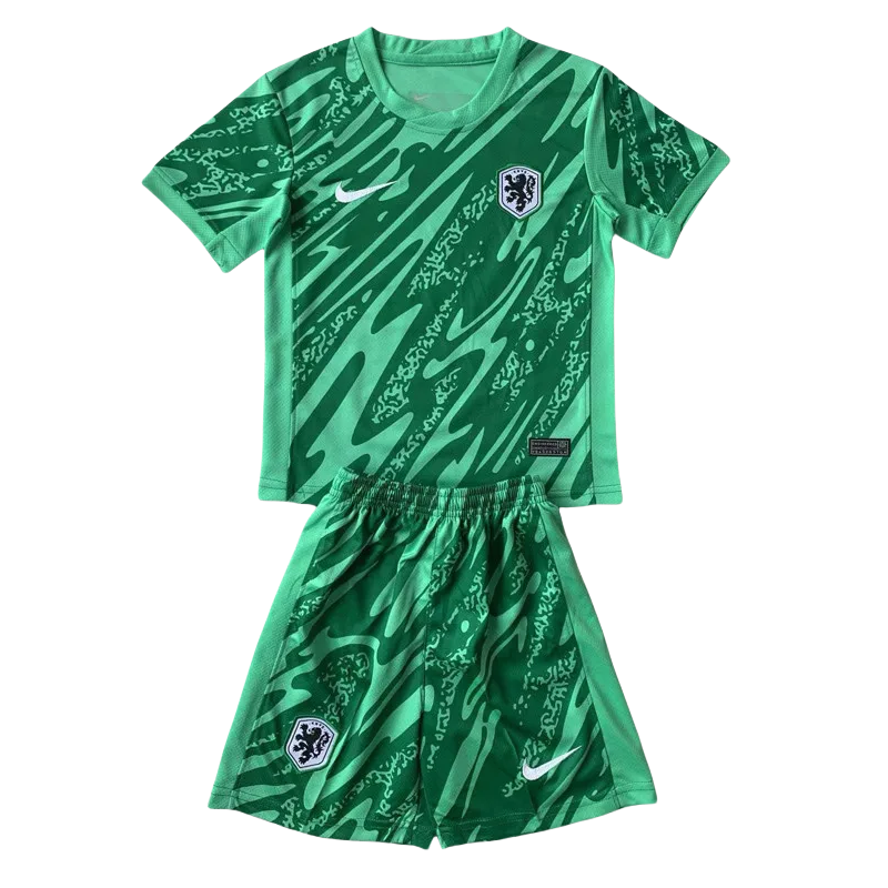 24-25 Netherlands Green GoalKeeper Kids Soccer Jersey