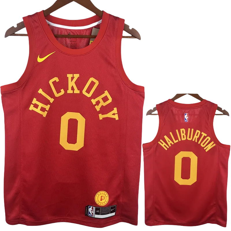 2018-19 Indiana Pacers HALIBURTON #0 Red Retro Top Quality Hot Pressing NBA Jersey