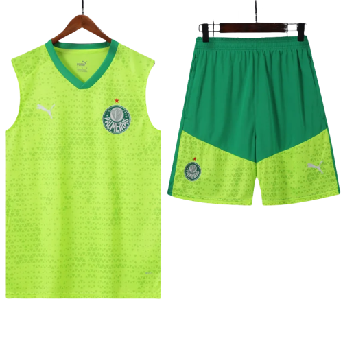24-25 Palmeiras Fluorescent green Tank top and shorts suit