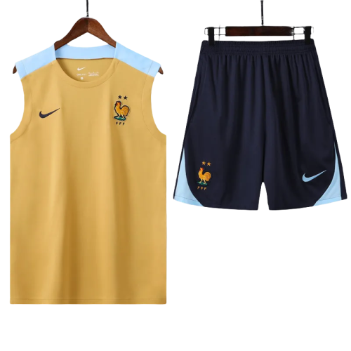 24-25 France Yellow Tank top and shorts suit