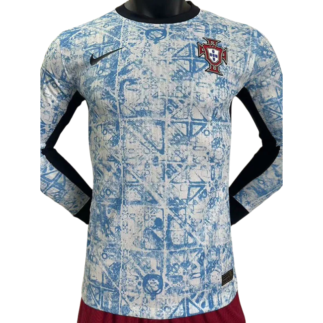 24-25 Portugal Away Long Sleeve Player Version Soccer Jersey