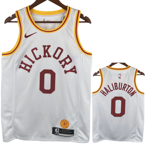 2019-20 Indiana Pacers HALIBURTON #0 White Retro Top Quality Hot Pressing NBA Jersey