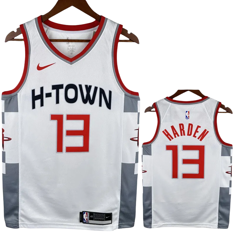 2019-20 ROCKETS HARDEN #13 White City Edition Top Quality Hot Pressing NBA Jersey