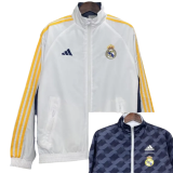 2024  Real Madrid White & Black Double Sided Windbreaker