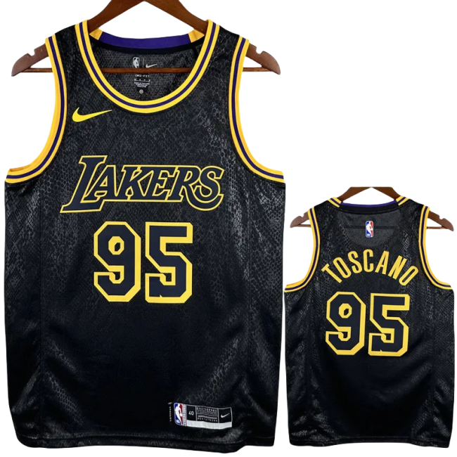 LAKERS TOSCANO  Black Top Quality Hot Pressing NBA Jersey
