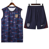 24-25 England Blue Tank top and shorts suit