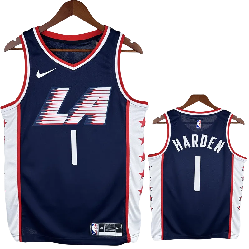 2018-19 Clippers HARDEN #1 Dark Blue City Edition Top Quality Hot Pressing NBA Jersey