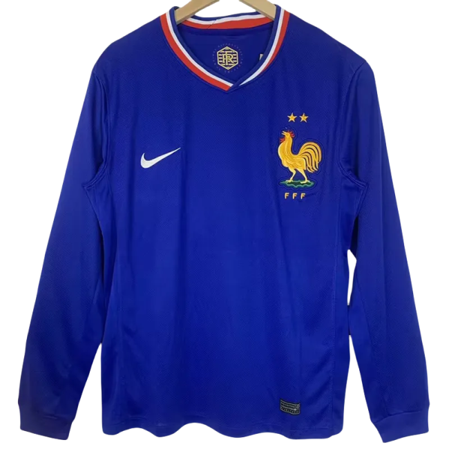 24-25 France Home Long Sleeve Soccer Jersey