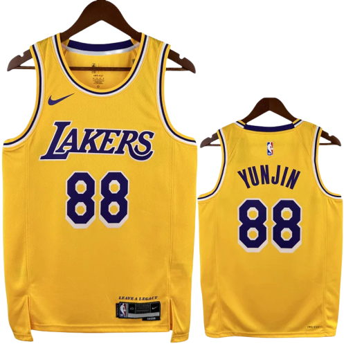 22-23 LAKERS YUNJIN #88 Yellow Top Quality Hot Pressing NBA Jersey