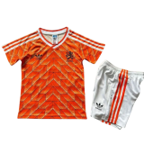 1988 Netherlands Home Kids Retro Soccer Jersey
