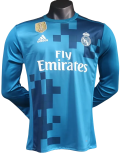 2017-2018 Real Madrid Third Player Version  Long Sleeve Retro Soccer Jersey