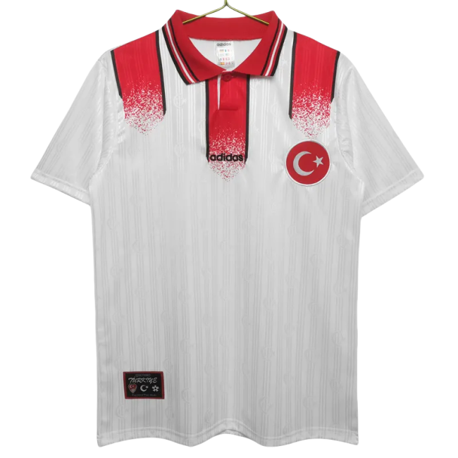 1996 Turkey White Retro Soccer Jersey