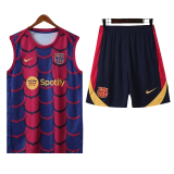 24-25 Mens Barcelona  Red-Blue Vest Short traning suit