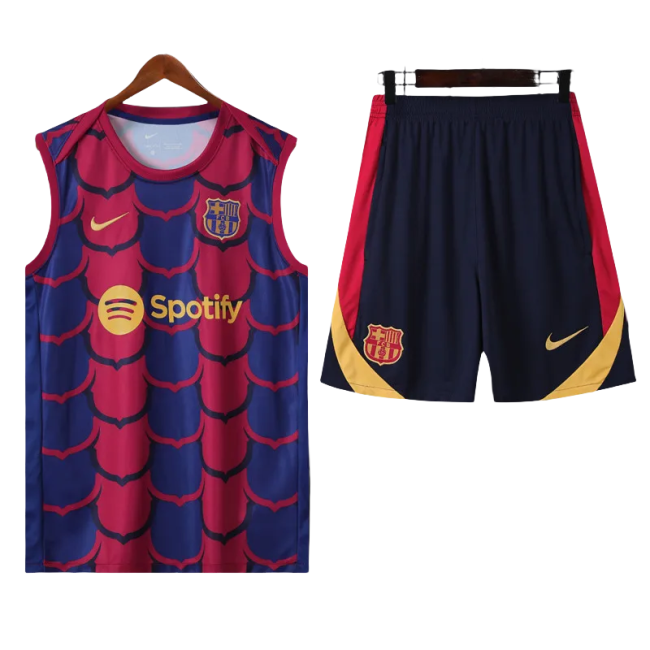 24-25 Mens Barcelona  Red-Blue Vest Short traning suit