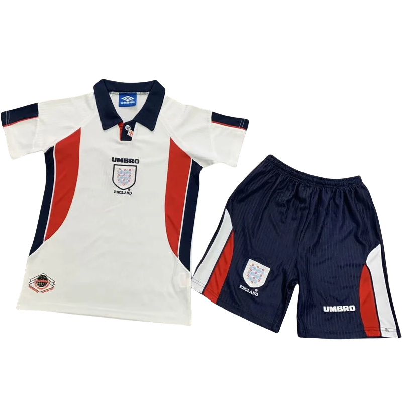 1998 England Home Kids Retro Soccer Jersey