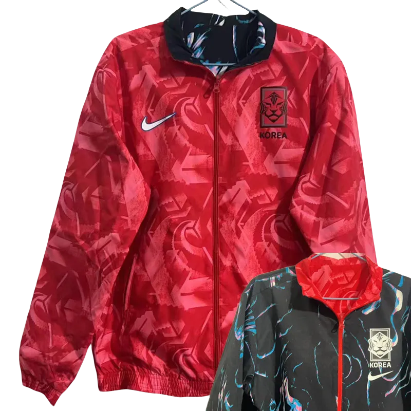 2024 Korea Red & Black Double Sided Windbreaker