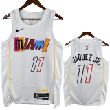 22-23 HEAT JAQUEZ JR. #11 White City Edition Top Quality Hot Pressing NBA Jersey