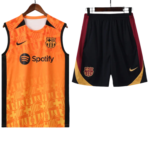 24-25 Mens Barcelona Orange Vest Short traning suit