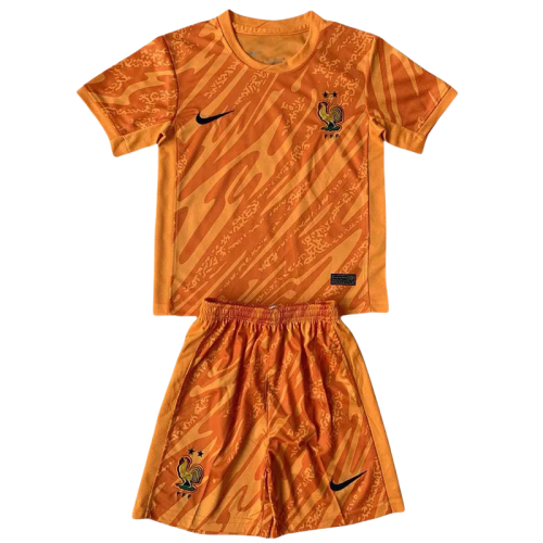 24-25 France Orange GoalKeeper Kids Soccer Jersey